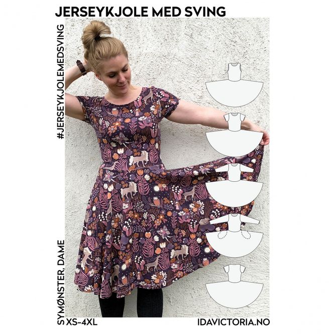 Hovedbilde Jerseykjole med sving ...