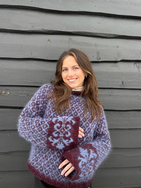 Hovedbilde Fryd Sweater - Vinrød/blå