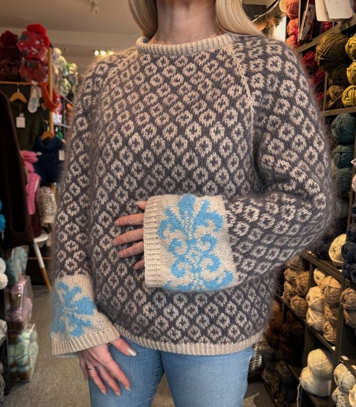 Fryd Sweater - marsipan/grå/turkis