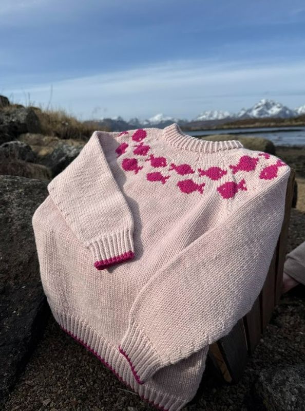 FORHÅNDSBESTILLING Kystgenser og lue - Pudderrosa/pink