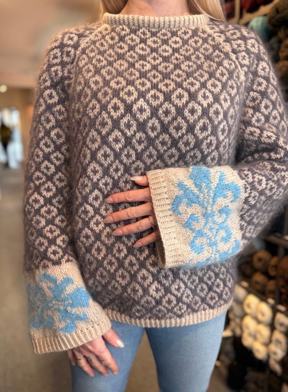 Fryd Sweater - marsipan/grå/turkis