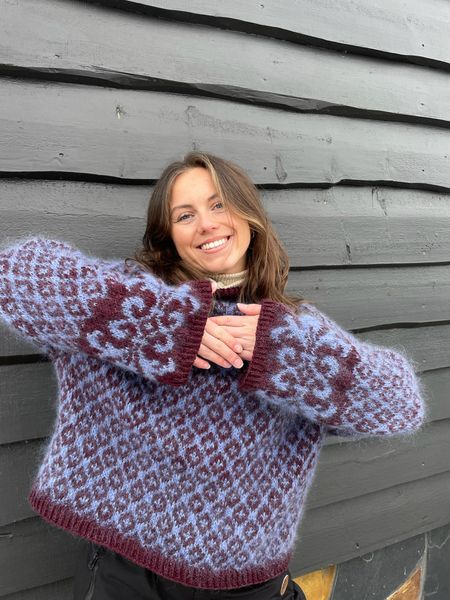 Hovedbilde Fryd Sweater - Vinrød/blå